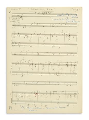 VAN HEUSEN, JIMMY. 12 Autograph Musical Manuscripts Signed, working drafts of the vocal score for the musical Skyscraper, in pencil and